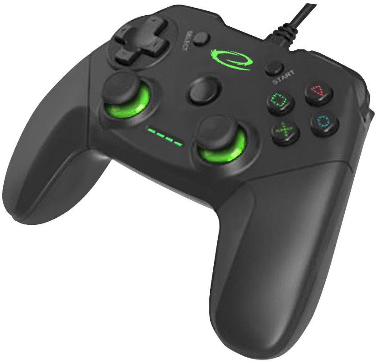 Gamepad + Esperanza + Vanquisher + EGG110 K +% 28 PC + PS3% 3B + Schwarz + Farbe + Grun + Farbe 29
