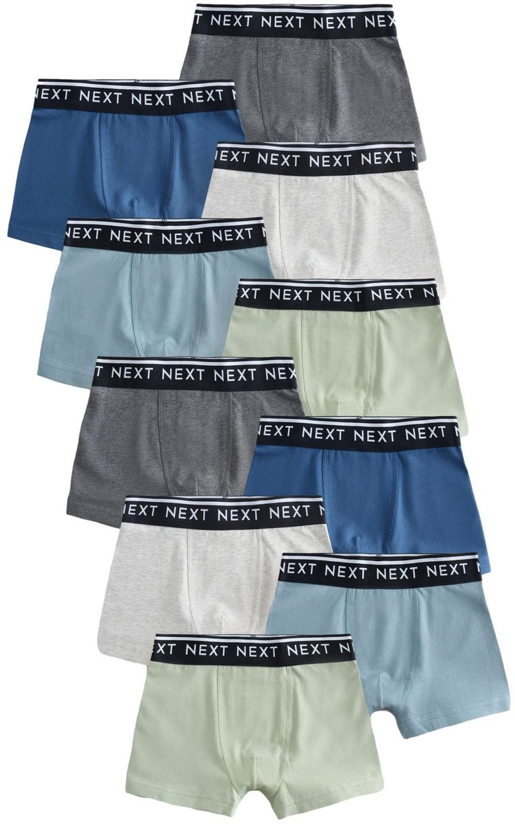 Next - Jongens - Set van 10 boxershorts - Blauw