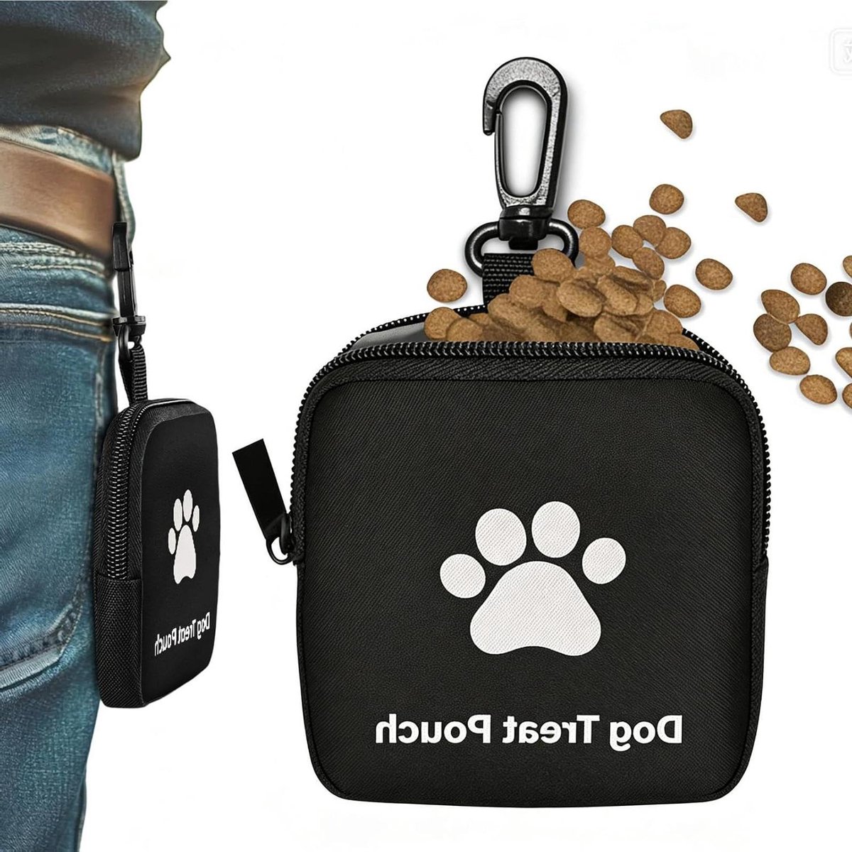 Hondentraining traktatietas - Honden snackhouder - Buitenactiviteiten met hond - Vochtbestendig ontwerp - 19.99 x 11 x 3.51 cm - Zwart