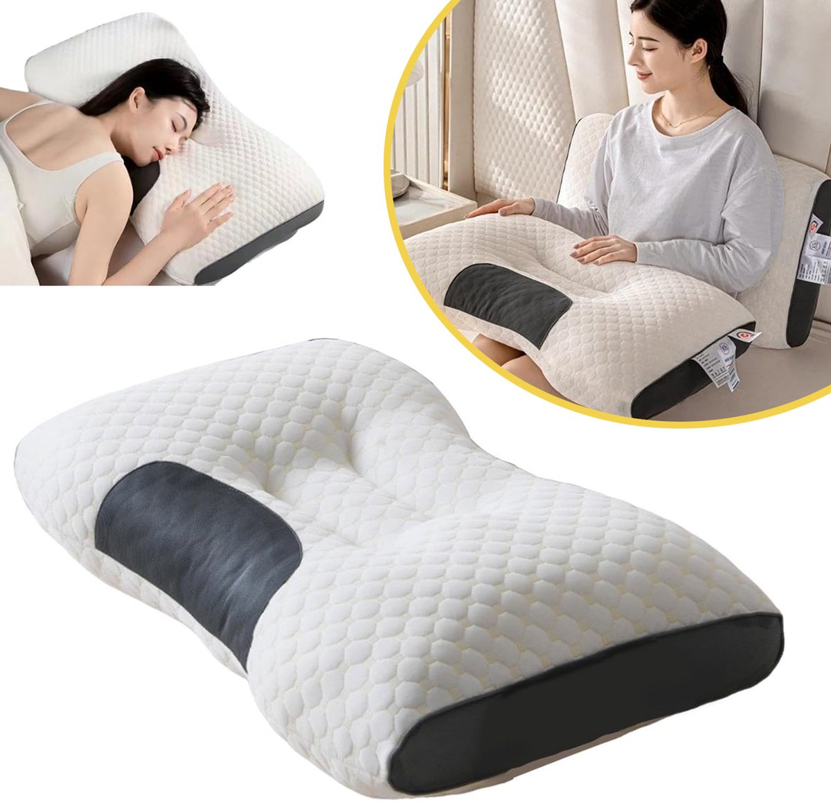 Neksteunkussen - Cervicaal Orthopedisch Kussen - Ergonomisch Nekkussen - Nektractiekussen Voor Verlichting Van Schouder- En Nekpijn