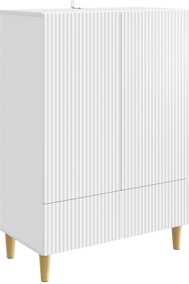 vidaXL - Dressoir - Wit - 66 - x - 34,5 - x - 95 - cm - Bewerkt - hout