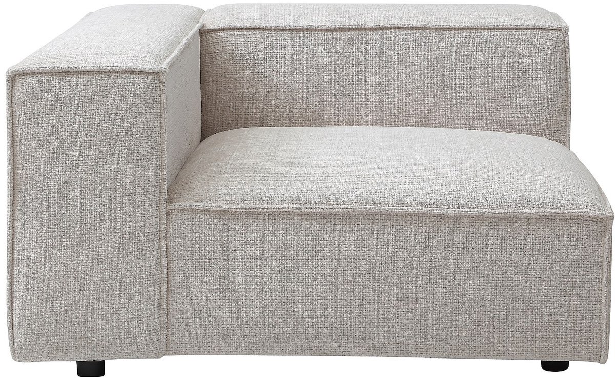 Vente-unique Hoekfauteuil links in beige chenillestof RUZOLO