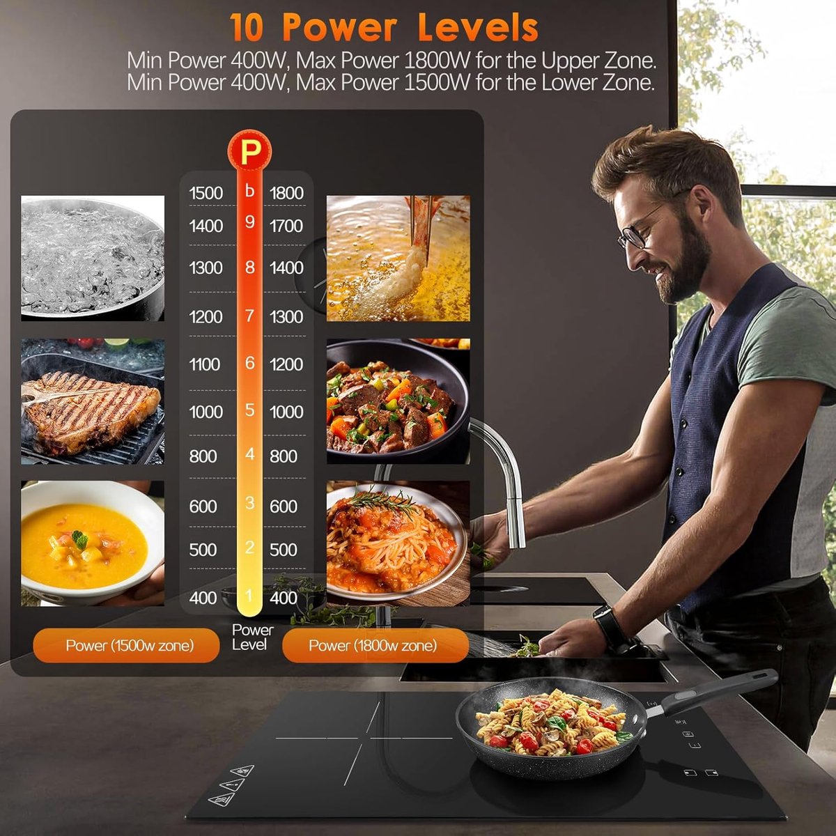 Inductie Kookplaat - Elektrische Kookplaat - Snel Koken - Touch Bediening - 30 cm - Zwart