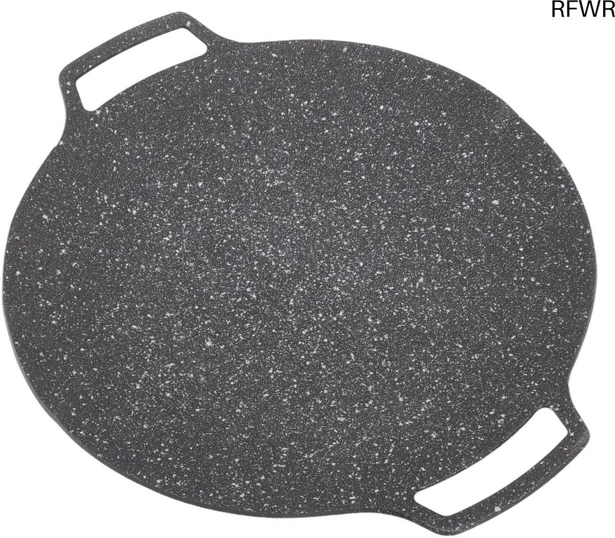 Grillpan Ronde Bakplaat - BBQ Pan - Thuis Koken - Anti-aanbaklaag - 30cm Diameter - Zwart