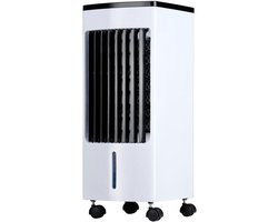 Aircooler met Koelelementen - Ventilator, Luchtbevochtiger en Luchtkoeler - Mobiele Airco zonder Slang - Air Cooler 55dB - Afstandsbediening en Timer - Watertank 4L - 22 x 24 x 53,5 cm