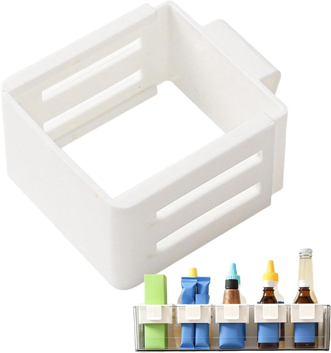 Uitbreidbare koelmand - Koelkast organizer - Ruimtebesparend opbergen - Uitschuifbaar ontwerp - 8 x 6.5 x 4 cm - Transparant