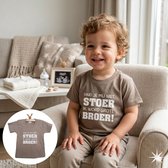 T-Shirt zwangerschapaankondiging big brother Vind je mij niet stoer? Want ik word grote broer! korte mouw shirt beige maat 74 zwangerschap aankondiging bekendmaking baby