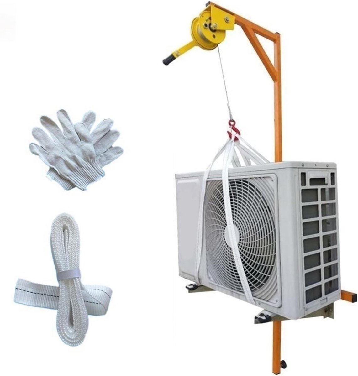 Hand Lier Beugel - Hijs Gereedschap - Airco Installatie - Zelfborgende Lier - 150kg Capaciteit - Staal