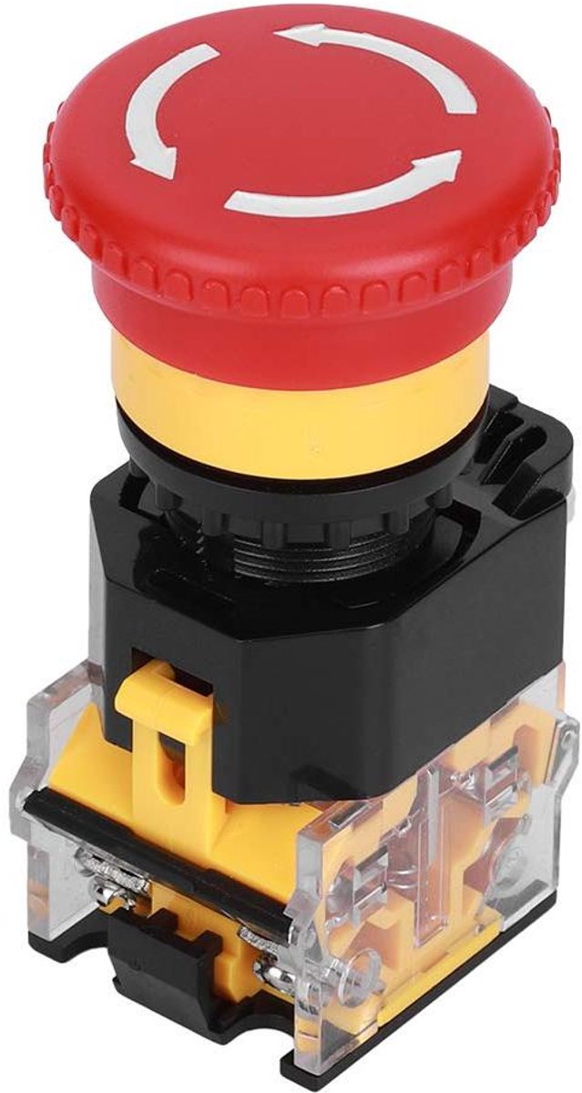 Noodstop Drukknop - Aan Uit Schakelaar - Industriële Bediening - 22 Mm Diameter - 440V 10A - Rood