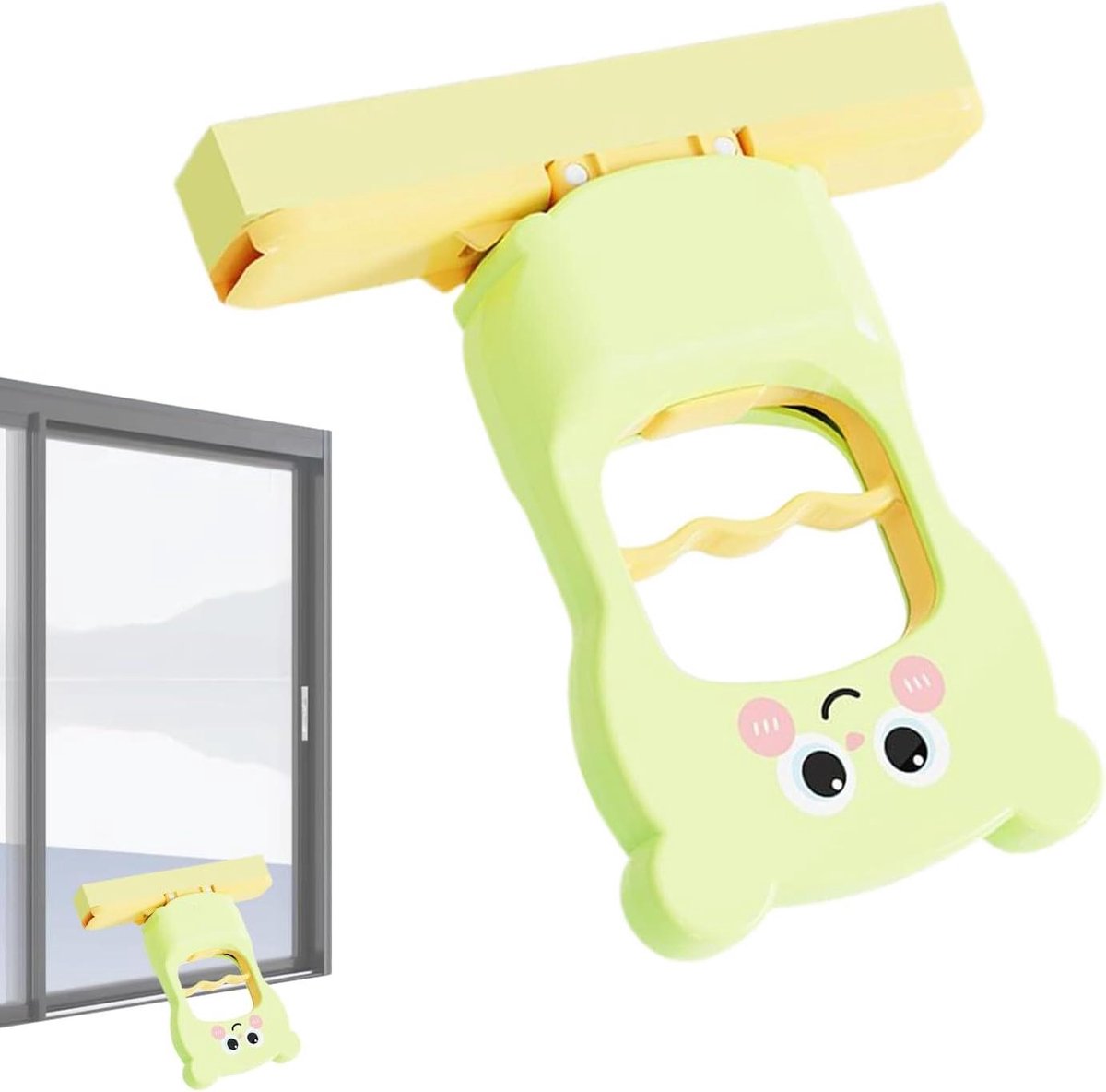 Kleine Mop - Draagbare Dweil - Snelle Schoonmaak - Opvouwbaar Compact - 15 x 15 cm - Groen