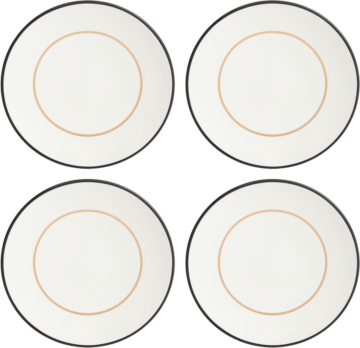 Porseleinen Bordjes - Accenten Schotels - Taart Presenteren - Set van Vier - 11.8 cm - Wit