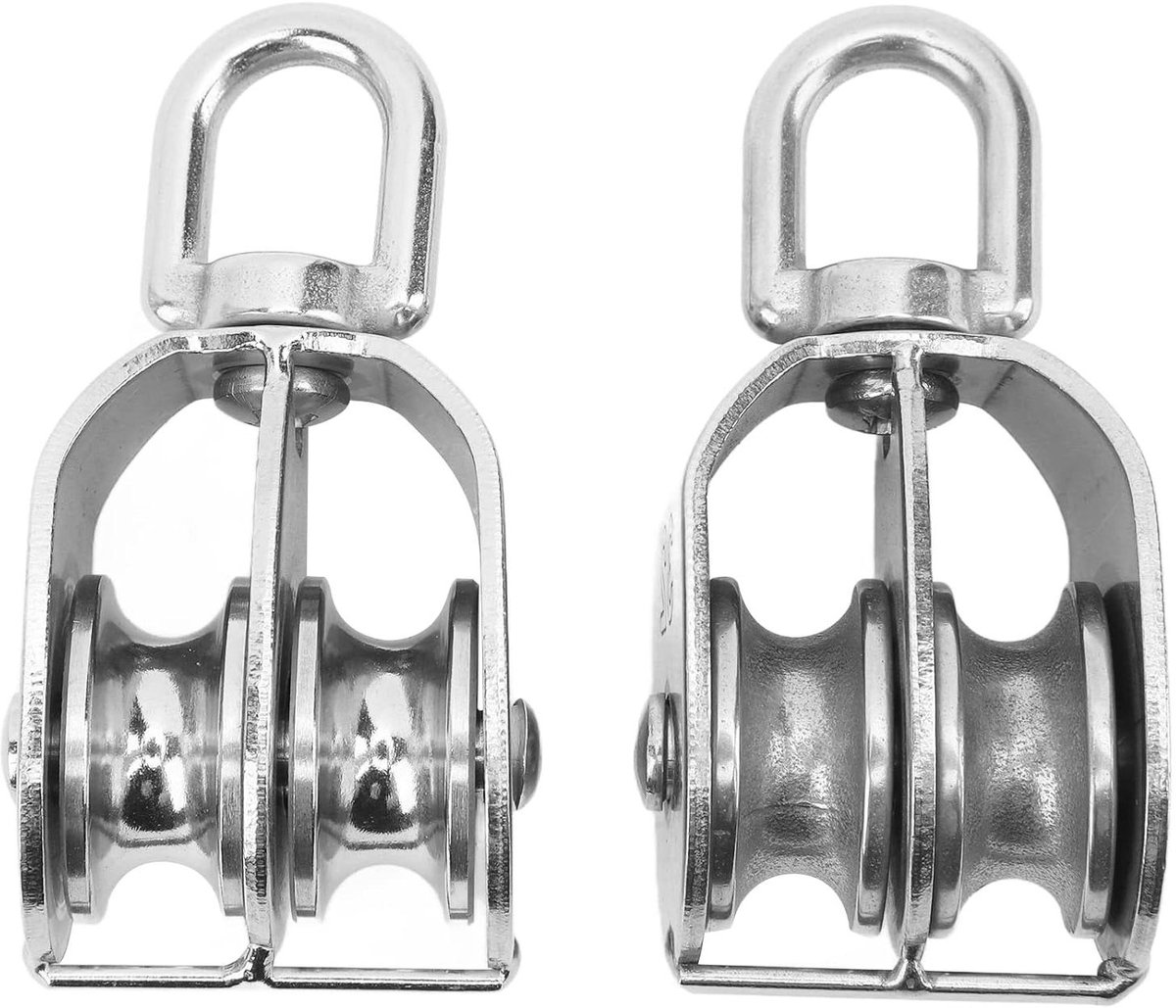 Dubbel Katrolblok - U-type Katrol - Zware Objecten Hefen - 360 Graden Rotatie - 250 kg Draagvermogen - Zilver