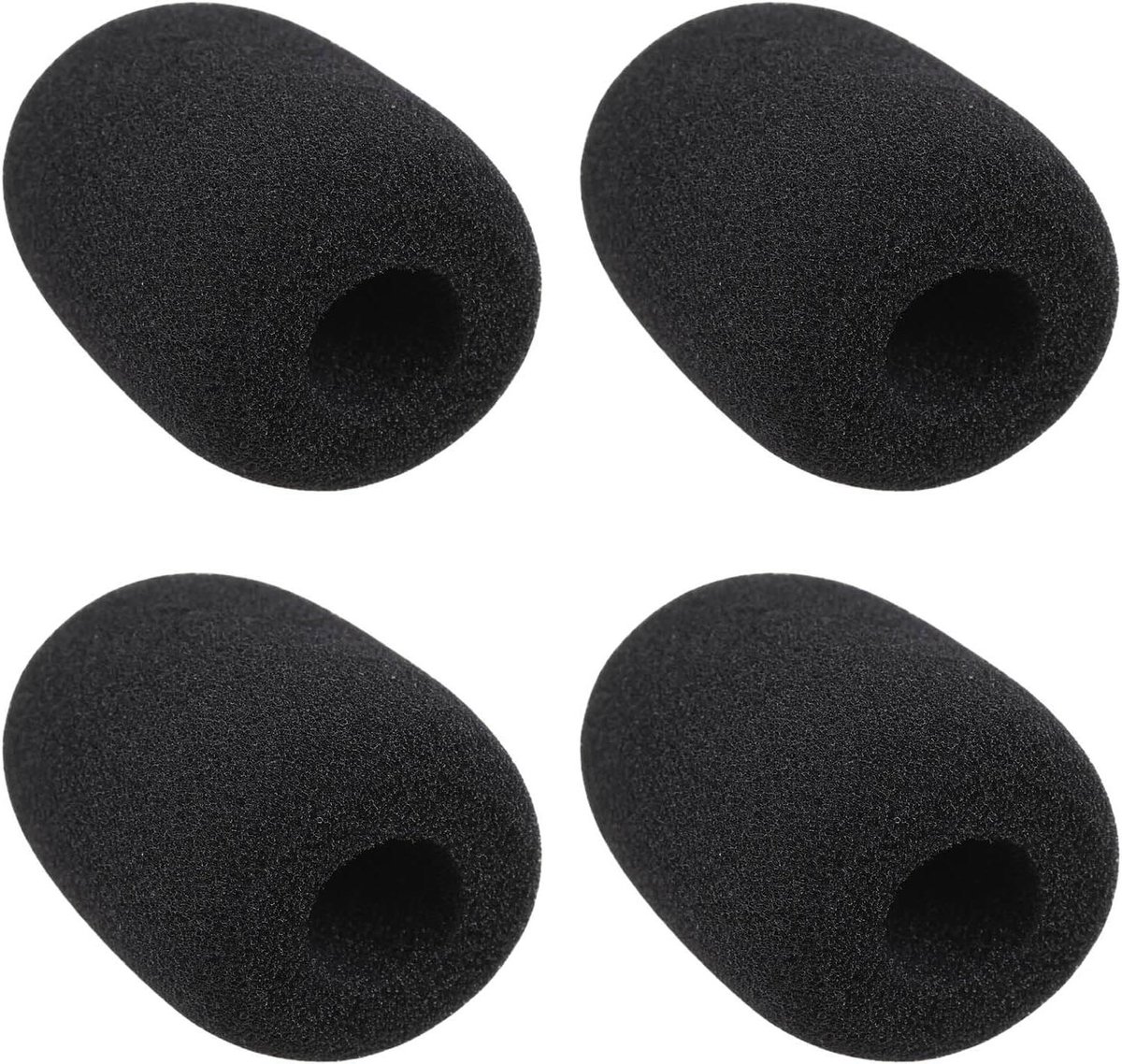 Microfoon Voorruiten - Schuimhoezen - Ruis Verminderen - Hoge Dichtheid Schuim - 4 Stuks - Zwart