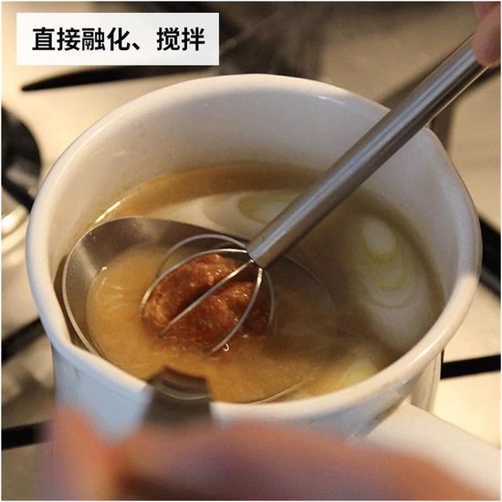 Mengen Lepel - Mixer Staaf - Miso Roeren - Dubbelkop Ontwerp - 50 Gram - Zilverkleurig — afbeelding 4