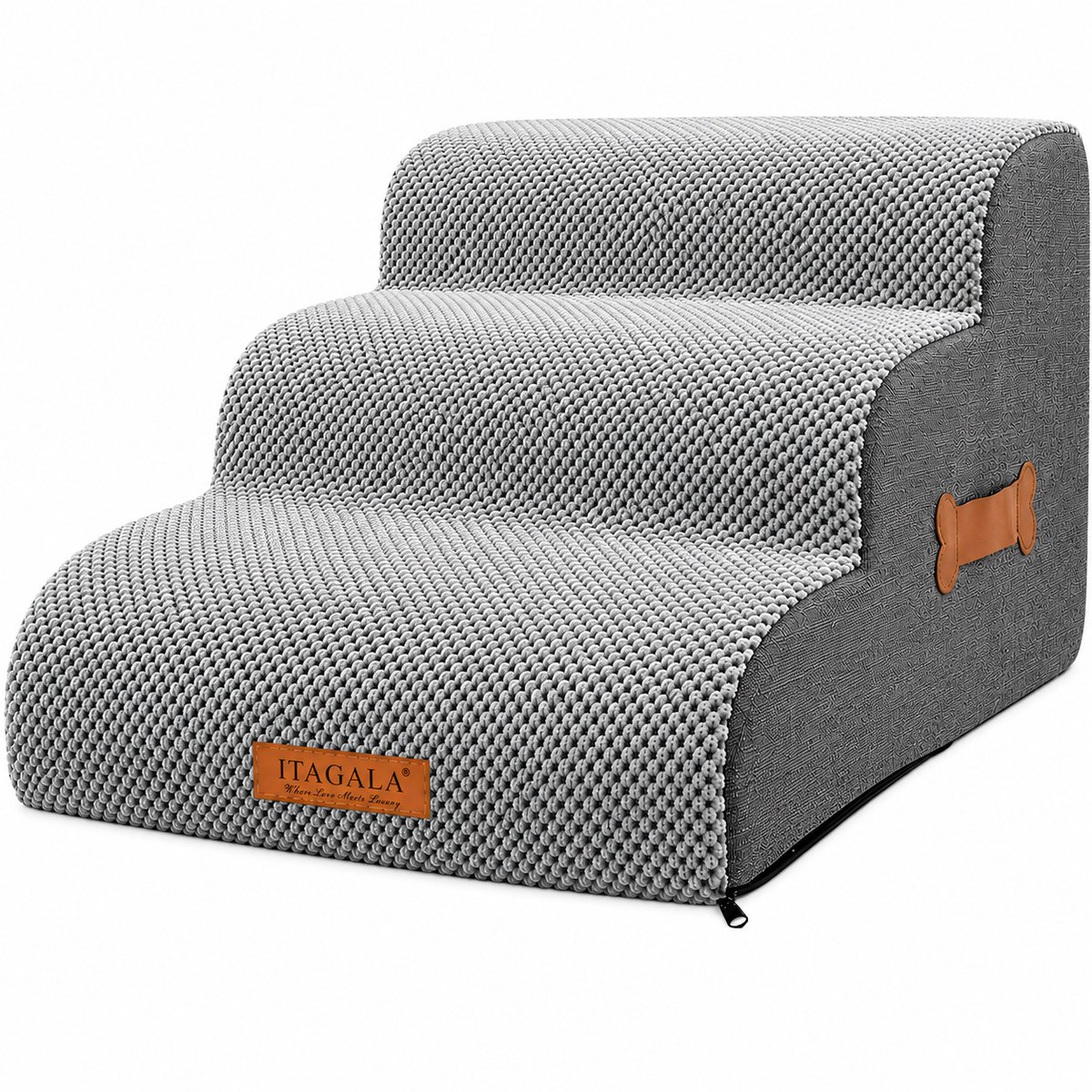ITAGALA® - Hondentrapje voor honden - Hondentrap - Honden opstapje - 3 treden - Kattentrap - Huisdierentrap - 40 x 60 x 40 cm - extra stevig en comfortabel - 30D materiaal