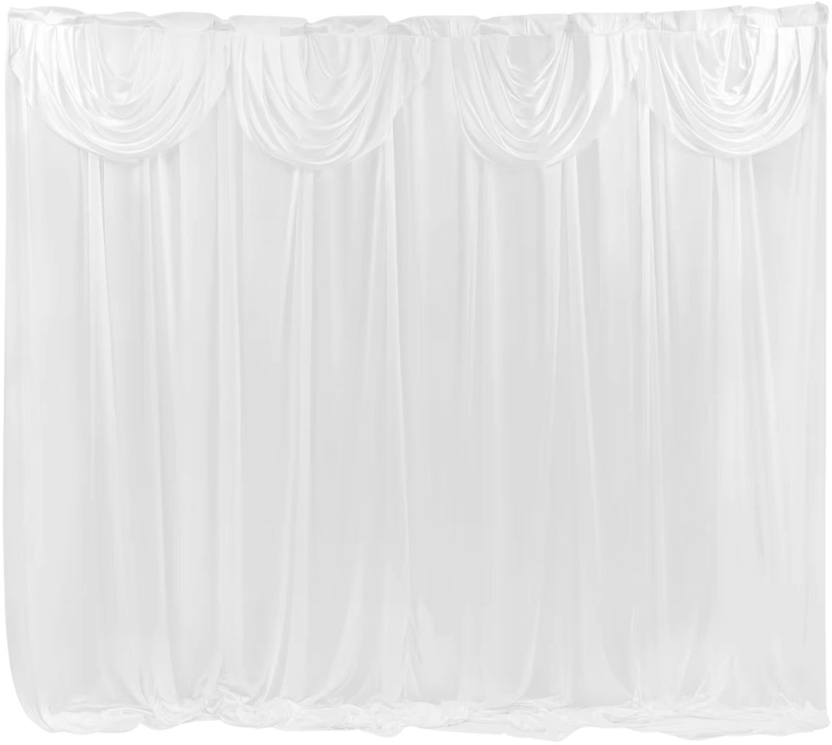 Happiq Sluiergordijnen – Voor slaapkamer, woonkamer en thuisbruiloften – Decoratieve gordijnen – Wit, 300 cm lang White
