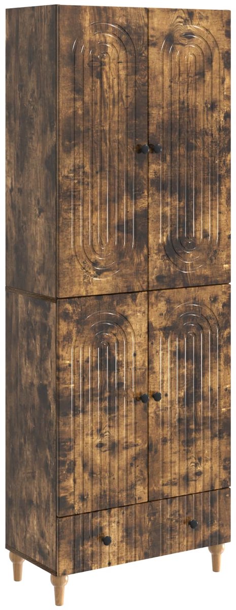 vidaXL Kast - Set - 2 - st - Bewerkt - hout Gerookt eiken