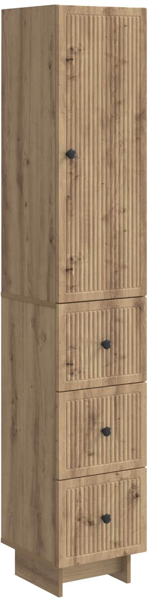 vidaXL Kast - Set - 2 - st - Bewerkt - hout artisanaal eikenkleurig