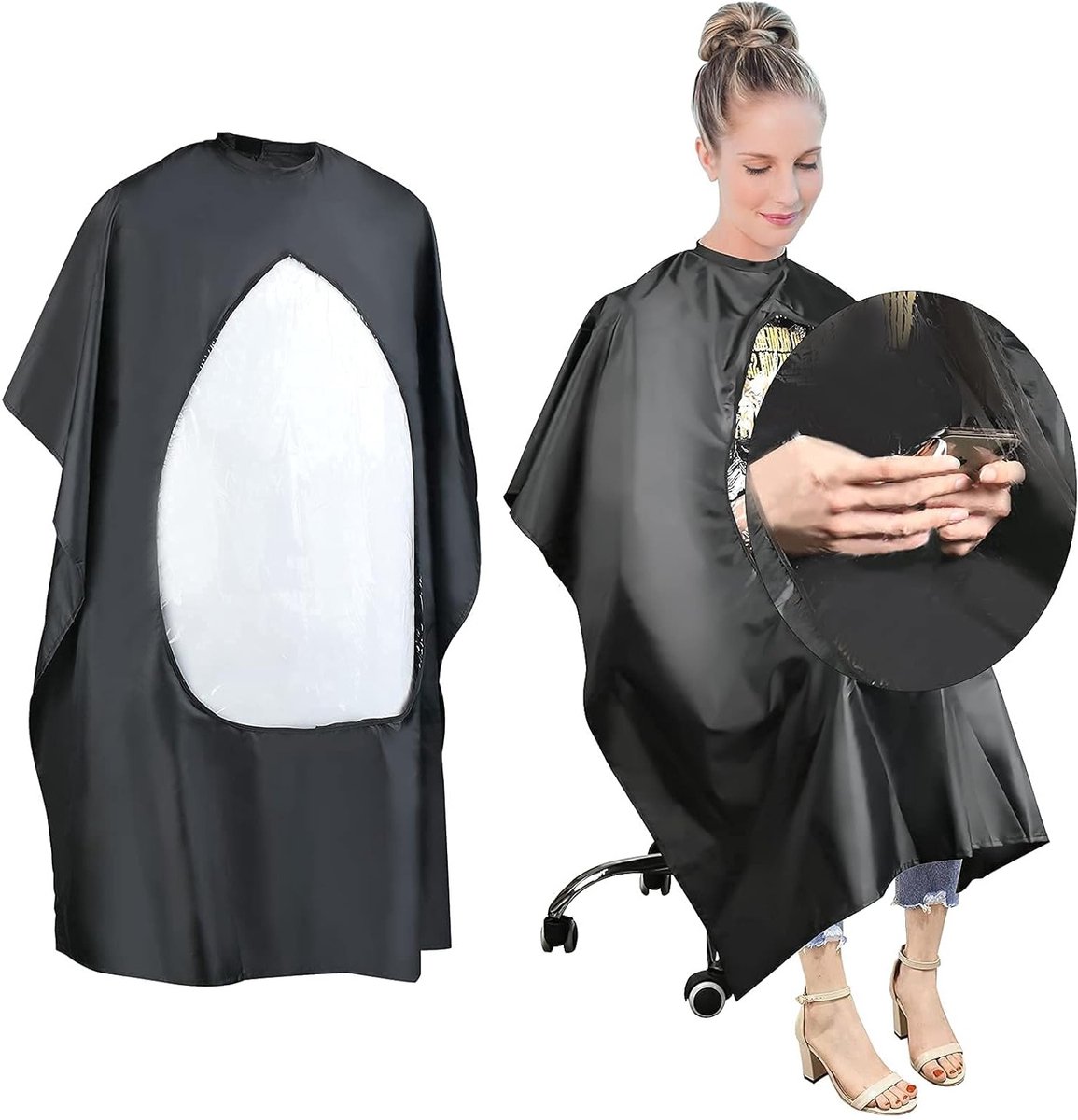 Professionele Haar Snijcape met Venster - Waterdichte Haardressingscape voor Kappen, Stylen en Kleuren