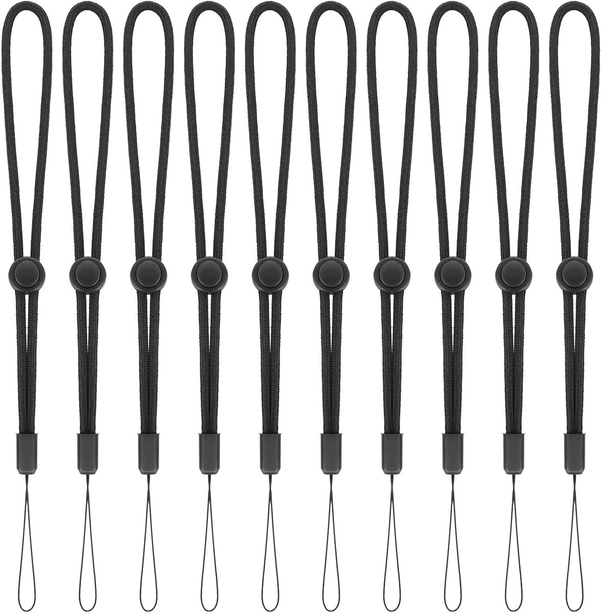 Verstelbare Nylon Polsbanden - 10 Stuks Zachte Lanyards voor Mobiele Telefoon, Sleutels en ID Kaarten - Ideaal voor Camera's en USB Sticks