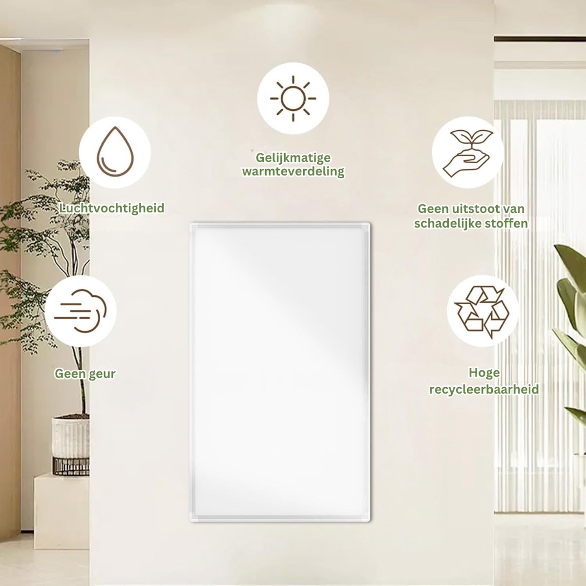 HEZIVO® Infrarood Paneel Plafond - Verwamingspaneel - Elektrische Verwarming - Wandmontage - 300 W - Oververhittingsbeveiliging – foto 4