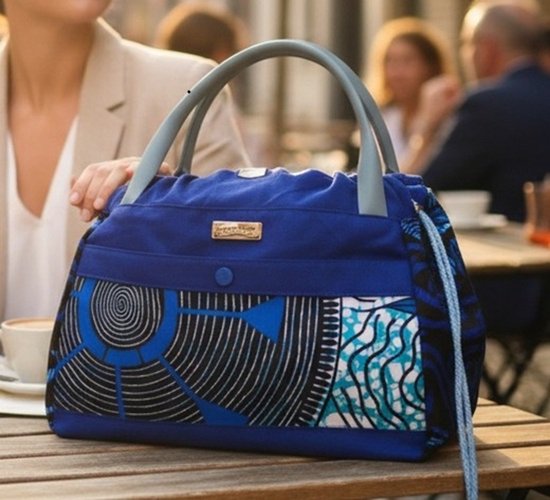 Sac de tricot - sac de crochet - rangement de laine - sac pour laine - sac pour fournitures de crochet - sac pour fournitures de tricot - fait main - Imprimé coloré frappant - Sac de projet – sac de tricot fait main – sac de crochet