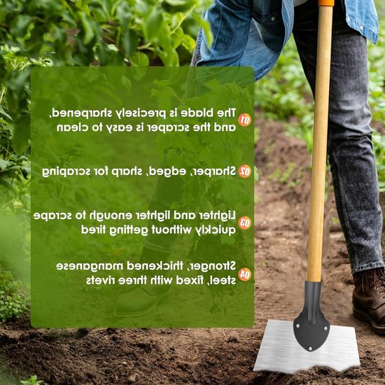 Multifunctionele schep voor tuin en sneeuw, schraper voor schokken en onkruidverwijderaar - Handig tuingereedschap voor outdoor reiniging (24,5 x 18,5 cm) van Merkloos	 — afbeelding 2