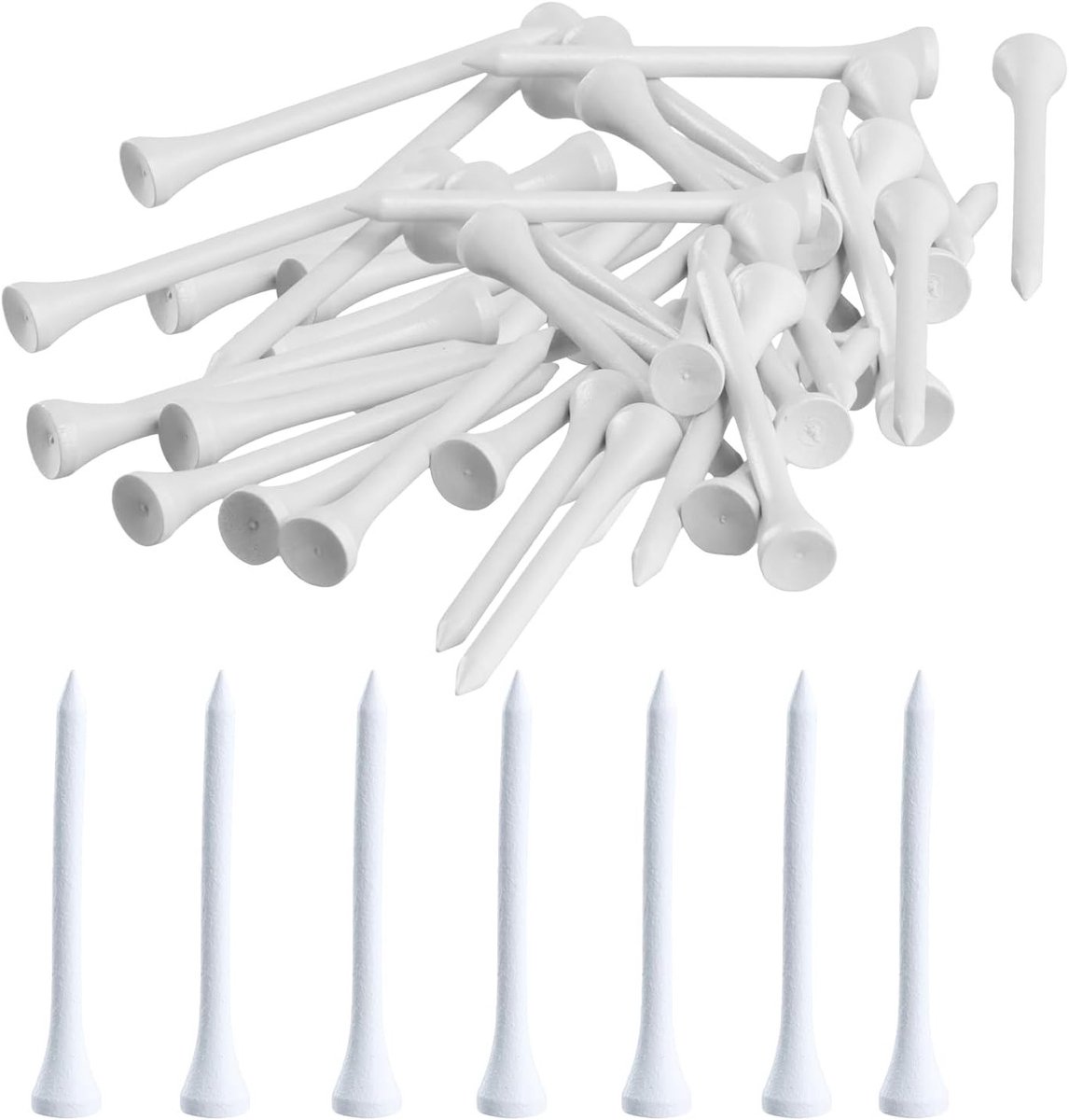 100 Stuks Biologisch Afbreekbare Golf Tees van Hout - 70mm Lange T-shirts voor Golfclubs, Ideaal voor Golfbaan en Training