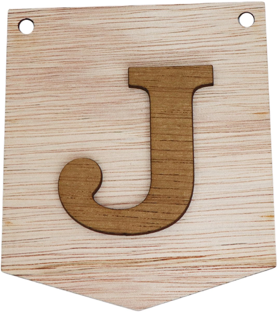 3D Houten Letter J – Gepersonaliseerde Slingers & Vlaggenlijnen Zelf Samenstellen | Duurzame Decoratie