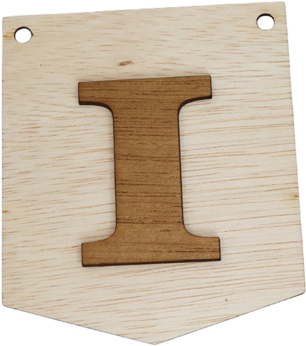 3D Houten Letter I – Gepersonaliseerde Slingers & Vlaggenlijnen Zelf Samenstellen | Duurzame Decoratie