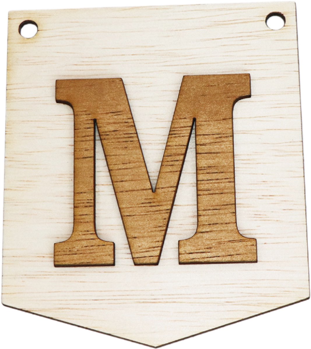 3D Houten Letter M – Gepersonaliseerde Slingers & Vlaggenlijnen Zelf Samenstellen | Duurzame Decoratie