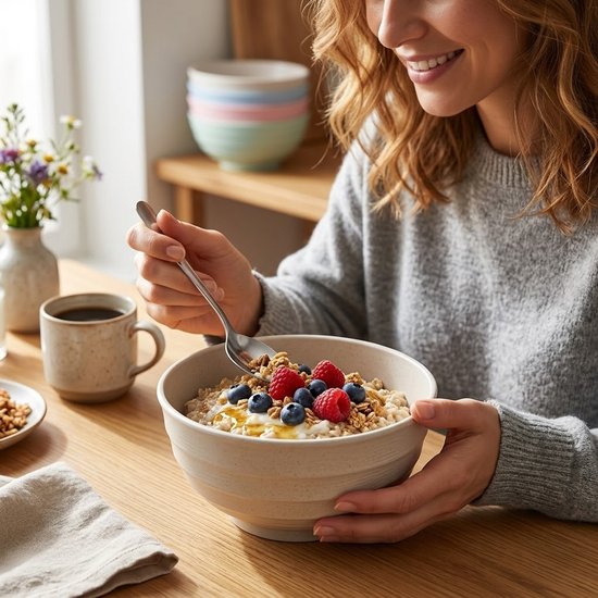 Multicolor camping servies kommen set dames en heren 4 delige PP ontbijtkommen set lichtgewicht onbreekbare soepkommen voor kamperen picknick reizen en dagelijks gebruik — afbeelding 5
