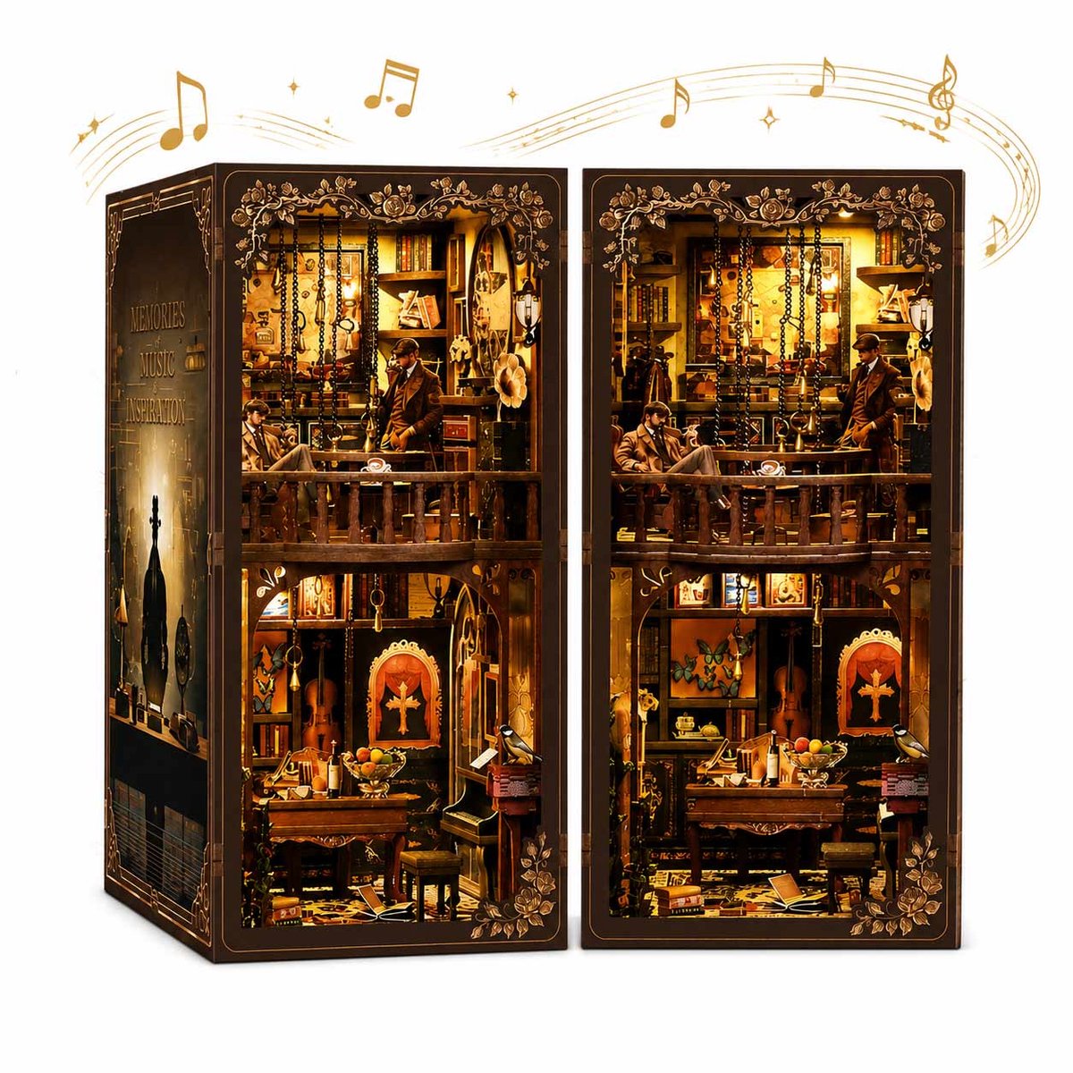 Meedeer Book Nook Kit-Het Mysterie van de Donkere Kist-Met LED en Muziek-DIY poppenhuis-Model bouwen huis met decoraties-Knutselsets voor volwassenen-Verjaardagscadeau