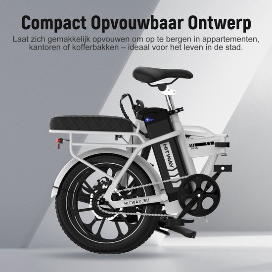 Hitway Elektrische Fiets BK5SL - 16 Inch City Commuter EBike met Afneembare 36V 13Ah Lithium Batterij - Opvouwbaar E-Bike met 250W Motor - IP54 Waterproof — afbeelding 4