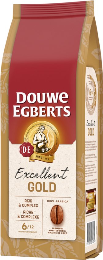 Douwe Egberts Excellent Gold koffieverpakking, 500g. Rijk & Complex, 100% Arabica.