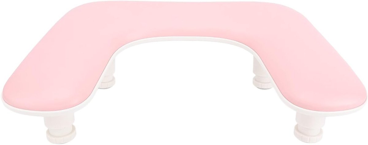 U-vormige Manicure Hand Rusthoogte Verstelbare Nagelarmstandaard met Siliconen Antislip Pad voor Professioneel en Thuisgebruik in de Nagelsalon (PINK)