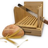 Seven Kitchen Broodsnijder met Broodmes – Bamboe Broodsnijplank – Handmatige Broodsnijder – Broodsnijhulp – Brood Snijden – Broodhouder