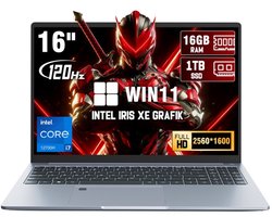 N16 Pro 16 inch laptop - Intel Core i7-12700H - 12GB DDR4 - 1TB SSD - QHD 120Hz - Intel Arc - Windows 11