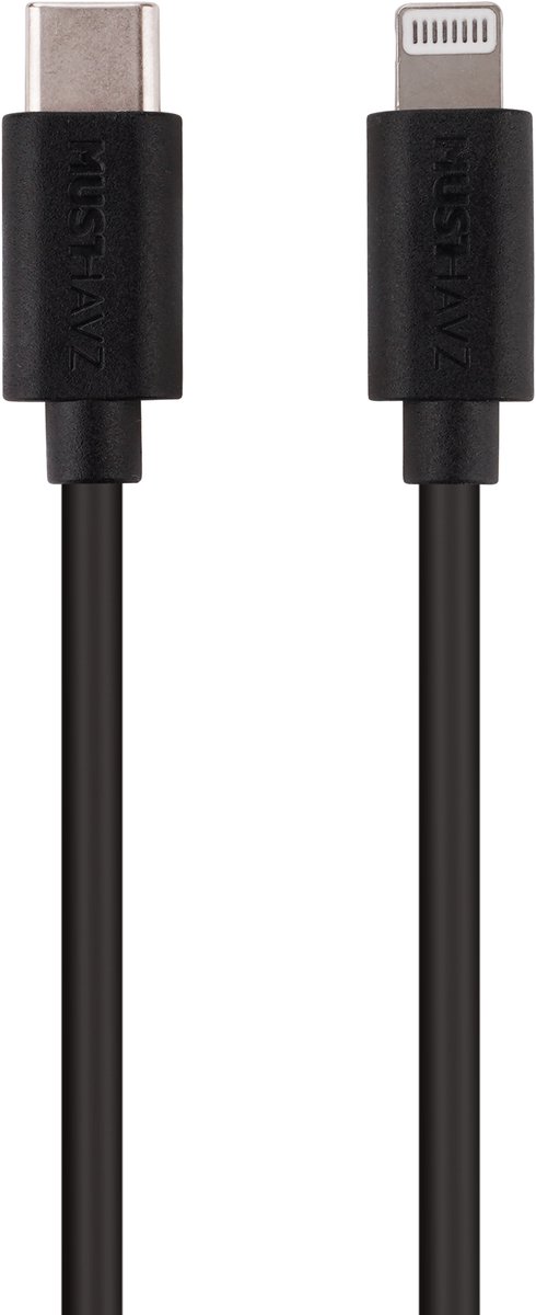 Musthavz to Go USB-C naar Lightning Kabel 1.0 Meter – Zwart
