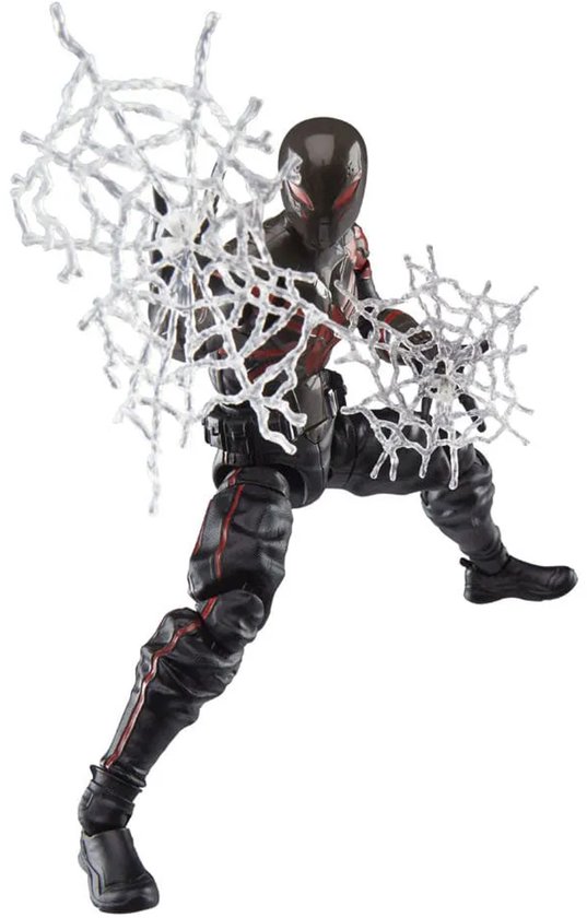 Actiefiguur van Miles Morales in het Brooklyn 2099-pak, in een dynamische pose.