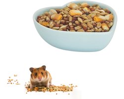 Hartvormige keramische voer- en drinkbak voor kleine dieren, ideaal voor hamsters, cavia's en gerbils, gemakkelijk schoon te maken en duurzaam