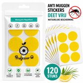Professor Q Anti Muggen Stickers – 120 Stuks – DEET Vrij – Citronella Muggenstickers voor Kinderen & Volwassenen