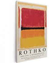 Artaza Canvas Schilderij Rothko Retrospective - 20x30 cm - Wanddecoratie Abstract - Muurdecoratie Guggenheim Museum - Kamer Accessoires Rood Geel