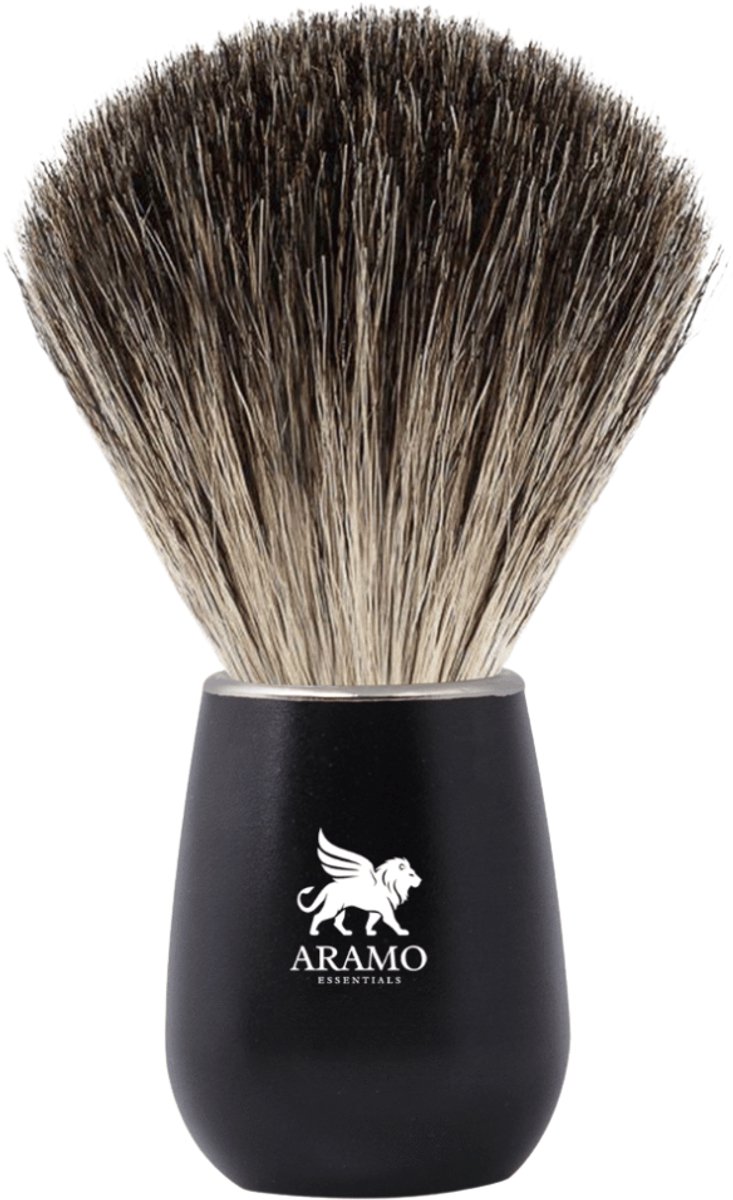 ARAMO® Essentials - Handgemaakte Scheerkwast van 100% Natuurlijke Haren met Handvat van Hars.