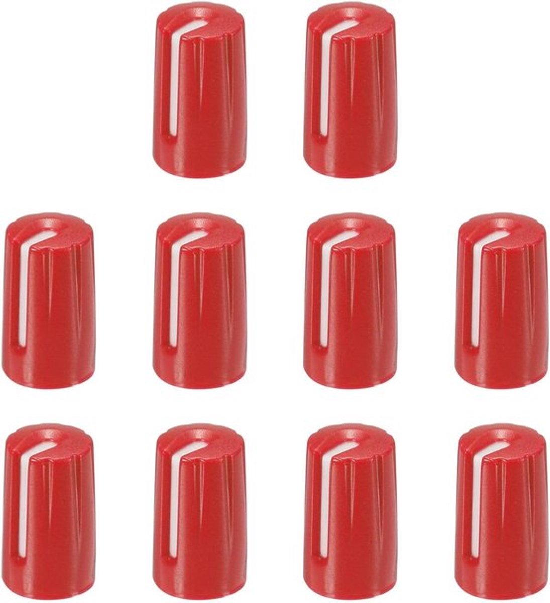 Draaiknop Potentiometer voor gitaar - 6 mm D-type - Bas Volume Toon - Rood Wit - 20 stuks
