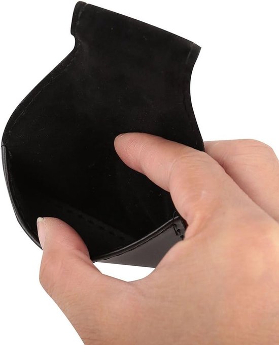 Draagbare biljartkrijthouder van PU leer, zwarte chalk holder voor pool cue en accessoires — afbeelding 4