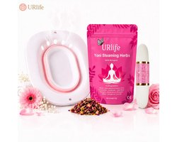 Yoni URlife Vaginale Stoombad & Stick Set – Incl. Stoomkruiden – Intieme Verzorging Vrouw – V-Steaming, Frisheid, Comfort & Ontspanning