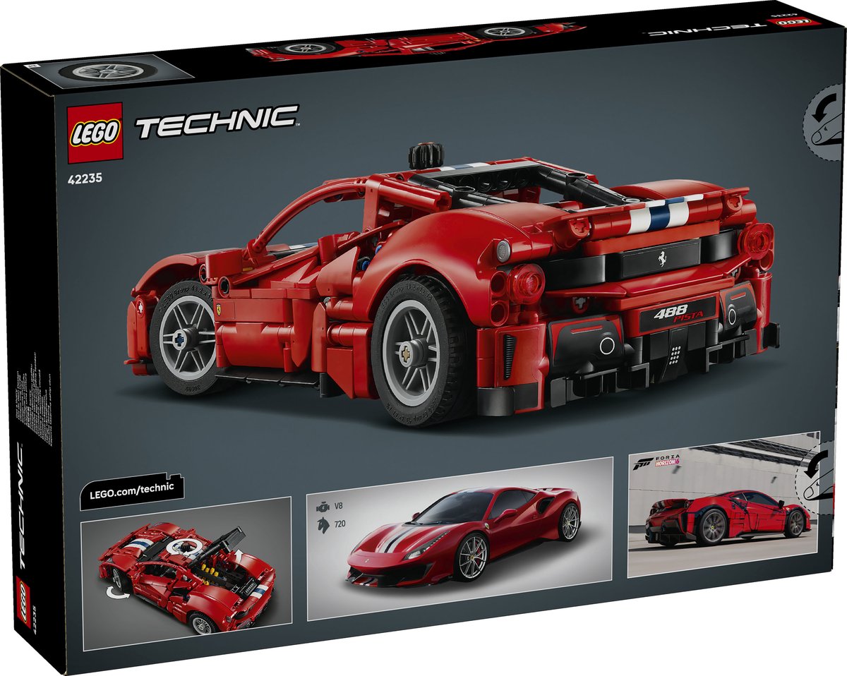LEGO Technic Ferrari 488 PISTA Auto Speelgoed voor Kinderen en Decoratie 42235 — afbeelding 7