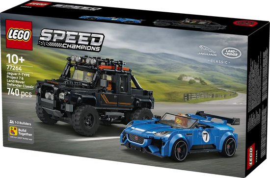 LEGO Speed Champions Jaguar Project 7 en Land Rover Defender Auto Bouwpakket voor Kinderen 77264