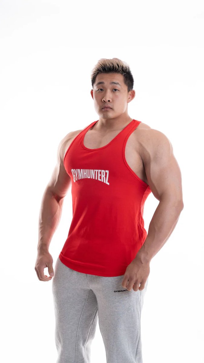 Gymhunterz Tanktop - Tanktop heren - Tanktop fitness - bodybuilding - Halter shirt mannen - Kleur Rood - Maat M
